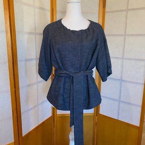 Chambray (Blue/Gray) Retro Style Sharagano Jacket-US Size 16-Excellent Condition